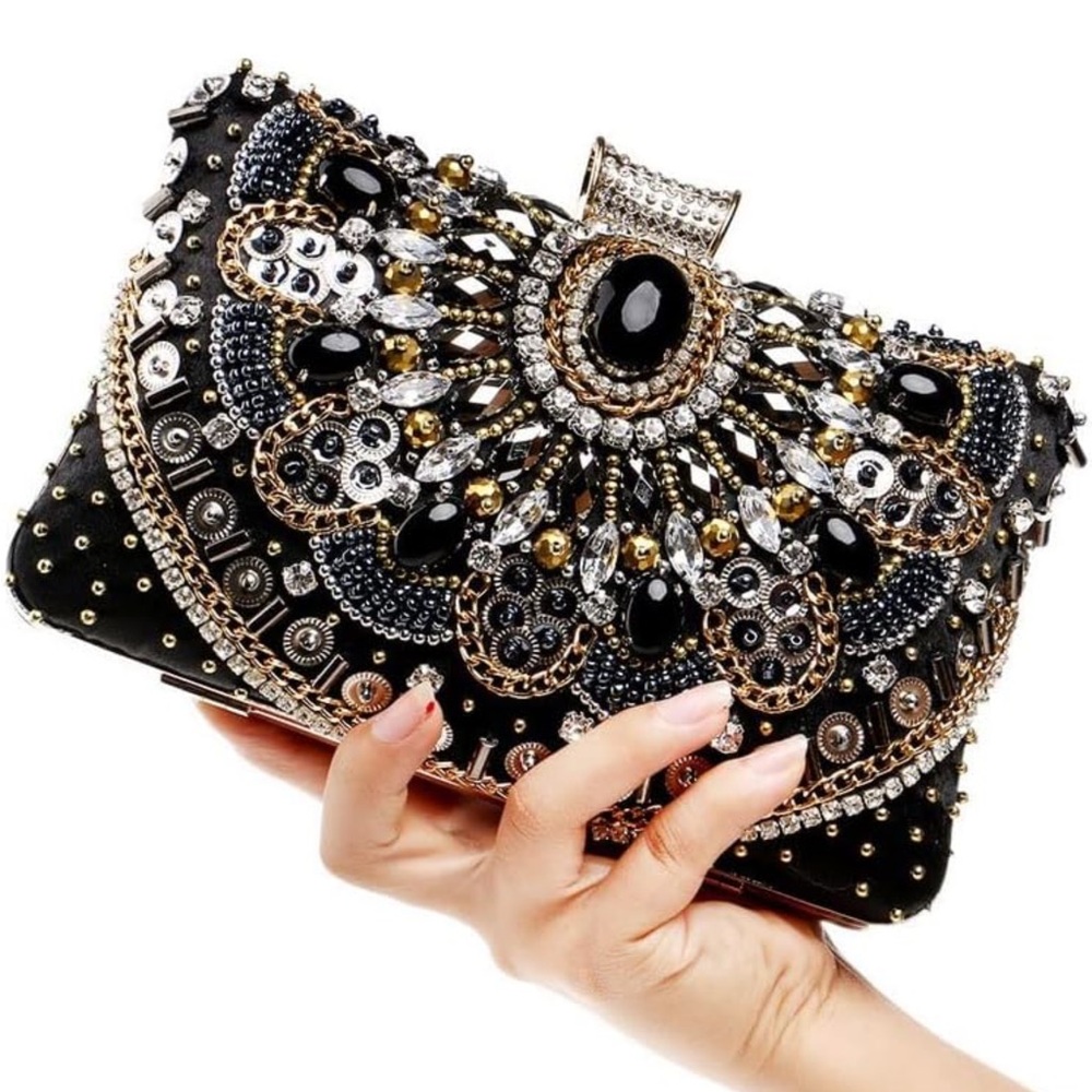 Embellished Beaded Clutch